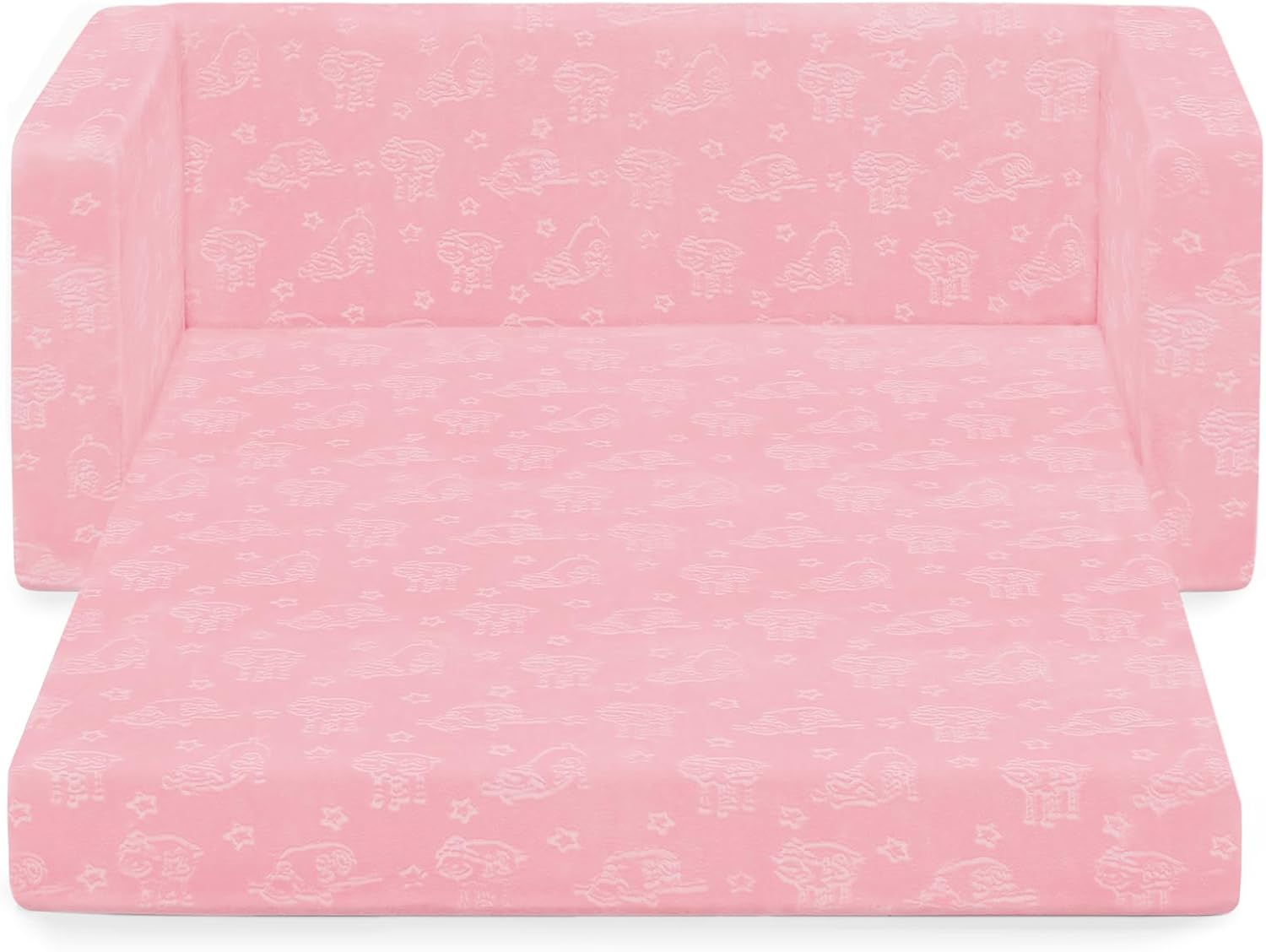 Delta Children - Serta Perfect Sleeper Kids 2-Seater Sofa, Convertible 2-in-1 Flip Open Toddler Couch Sleeper, Foam Chair for Playroom & Bedroom