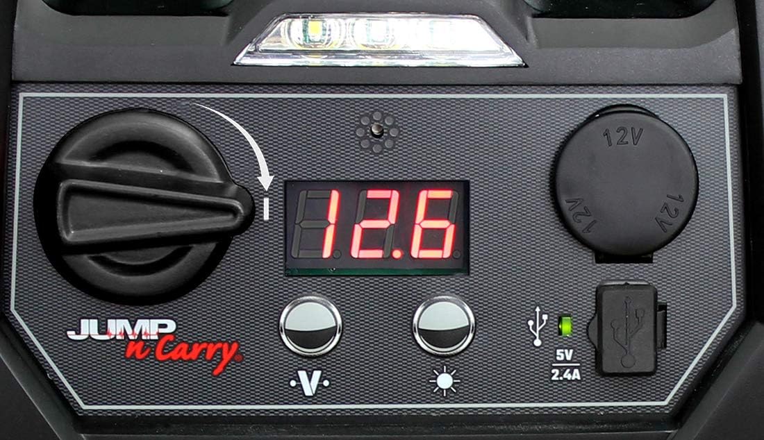 Clore Automotive Jump-N-Carry JNC550A 1100 Peak Amp Jump Starter with Air Compressor , Black