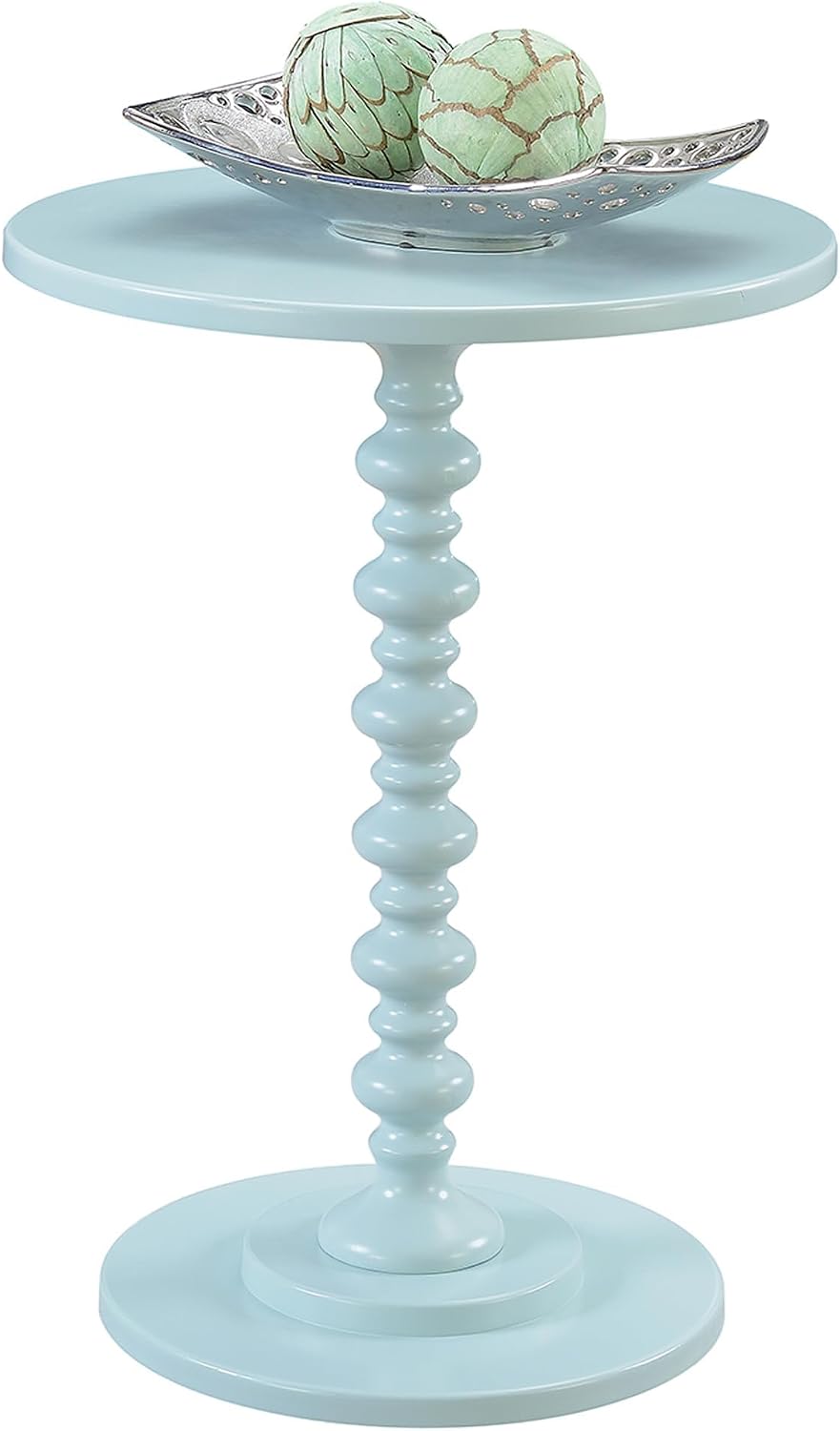 Convenience Concepts Palm Beach Spindle Table 17.75" - Traditional Round End Table for Living Room, Turned Solid Wood Side Table, Classic Display Pedestal Table, Espresso