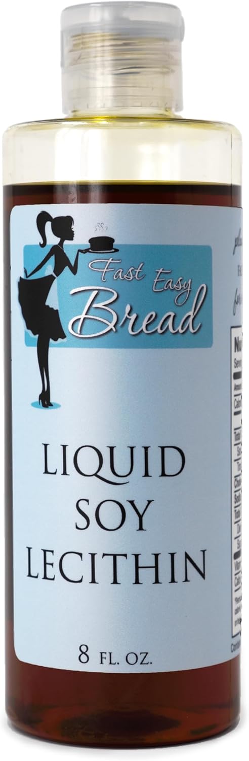 Fast Easy Bread Soy Lecithin Liquid (8 oz) | Easy-to-Use | Available in Mess-Free Squeezable Bottle | Natural Food-Grade Emulsifier | Enhances Dough
