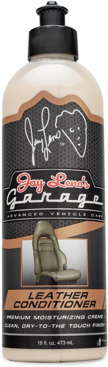 Jay Leno's Garage Leather Cleaner – Deep-Cleaning Leather Seat Cleaner for Car Interior, pH-Balanced Car Refresher That Gently Cleans, Lifts Grime, Refurbish and Restores All Leather Surfaces (16 oz)