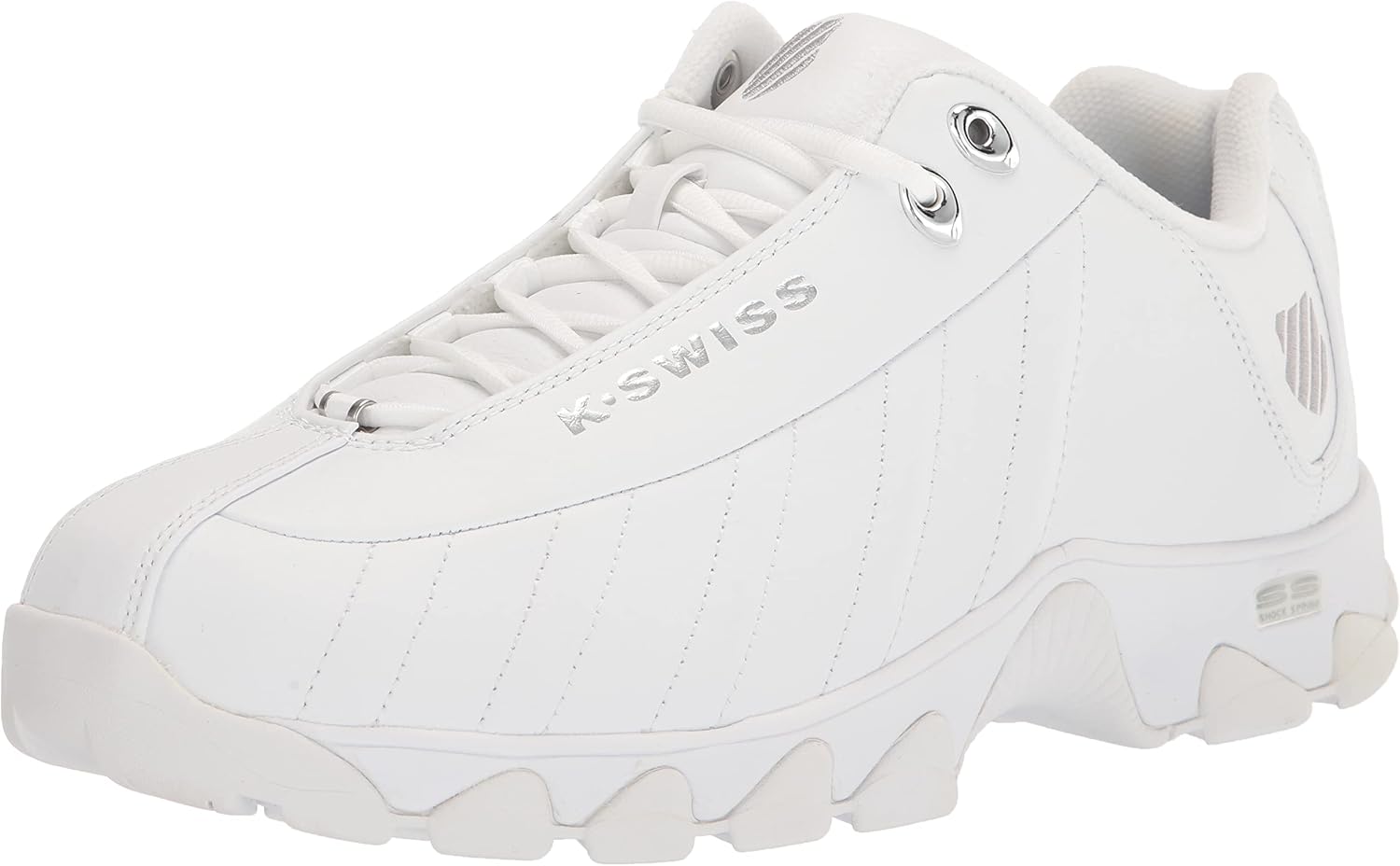 K-Swiss Men's ST329 CMF Sneaker, Wide Tennis Walking Shoes Leather Upper | Court Inspired, Tennis Heritage, Comfort Soft Cushioning, Arch Support, Wide Feet Fit, Chunky Silhouette, Classic Style.