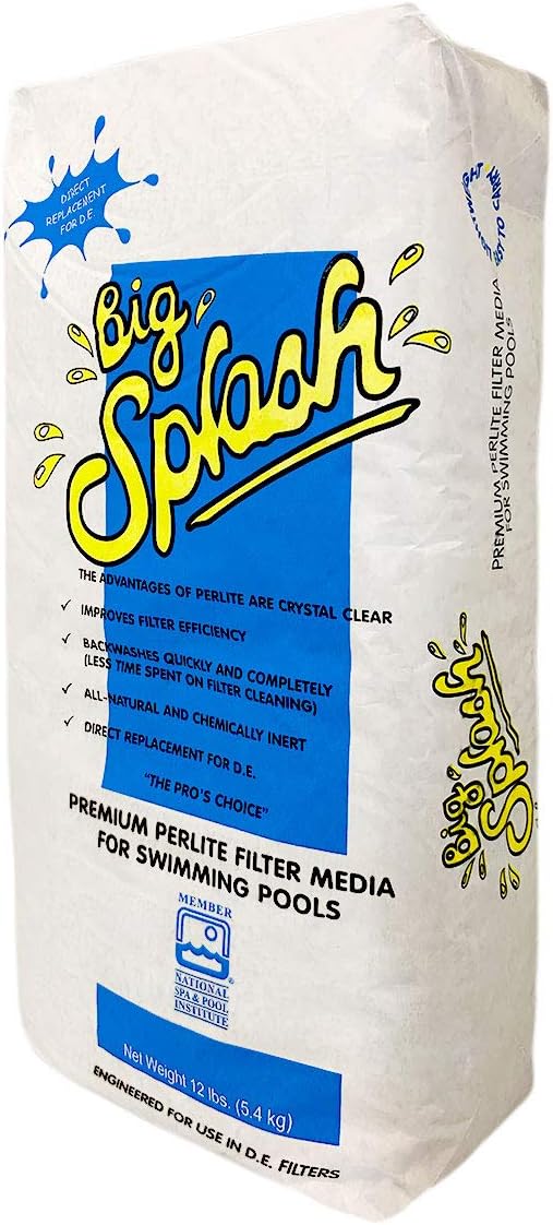 Perlite AquaPerl-12 4212 Filter Powder D.E. Alternative for Swimming Pools, 12-Pou, White (Package May Vary)
