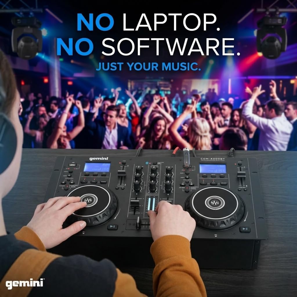 Gemini Standalone DJ CD Player & Mixer with Bluetooth (CDM-4000BT)