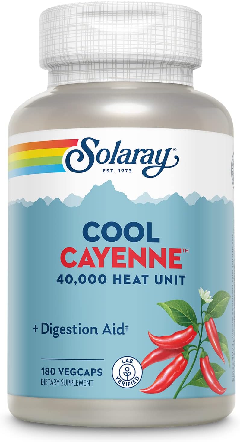 SOLARAY Cool Cayenne 40,000 Heat Units, 45 Servings, 90 VegCaps