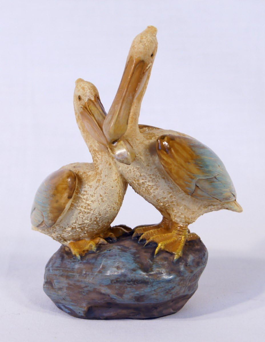 SC Hand Painted Twin Pelican Bird Lovers Figurine 5.25"