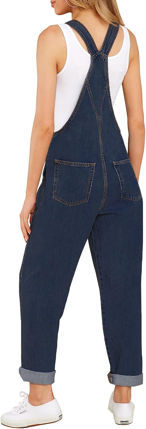 LookbookStore Denim Overalls for Women Dressy Stretch Bib Jean Jumpsuits