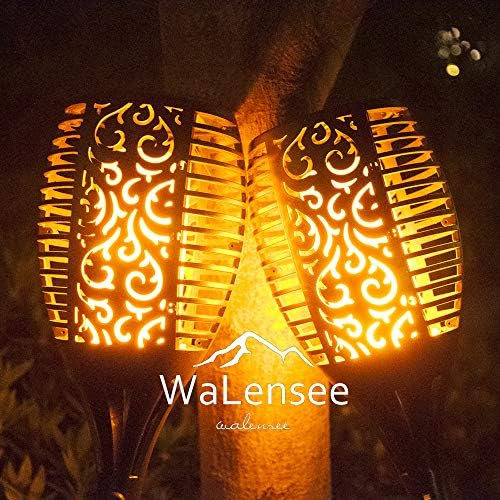 Walensee Solar Lights Outdoor Upgraded 43"(1 PACK) 96 LED Waterproof Flickering Flames Torch Lights Outdoor Solar Spotlights Landscape Decoration