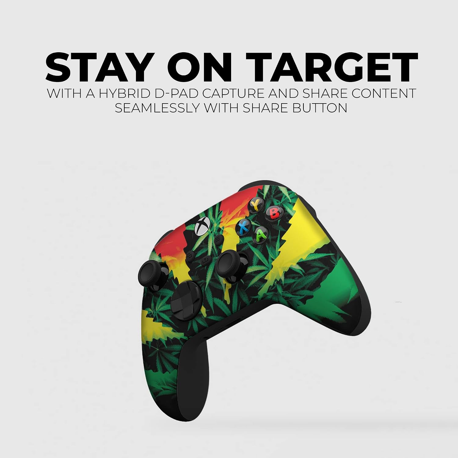 DreamController Green Weed Grass Custom X-box Controller Wireless compatible with X-box One/Series X/S Proudly Customized in USA with Permanent