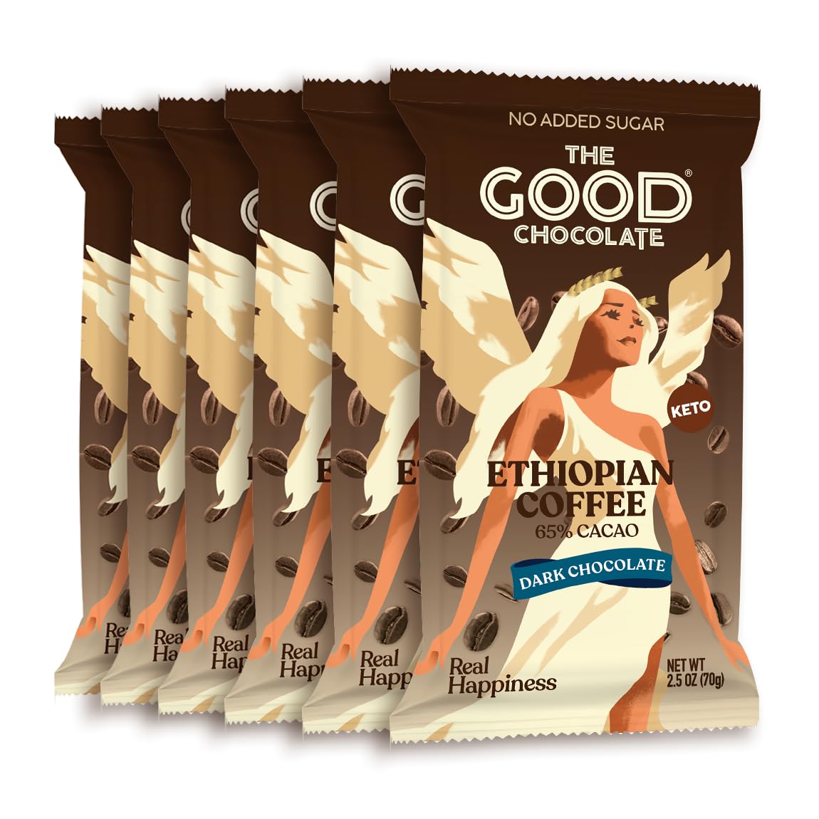 THE GOOD CHOCOLATE – Dark Chocolate Bars with Zero Sugar & Lower Net Carbs – Keto Chocolate Bar with Lower Calories, All Natural and Non-GMO Keto Snacks, 2.5 oz (6 Bars Value Pack)