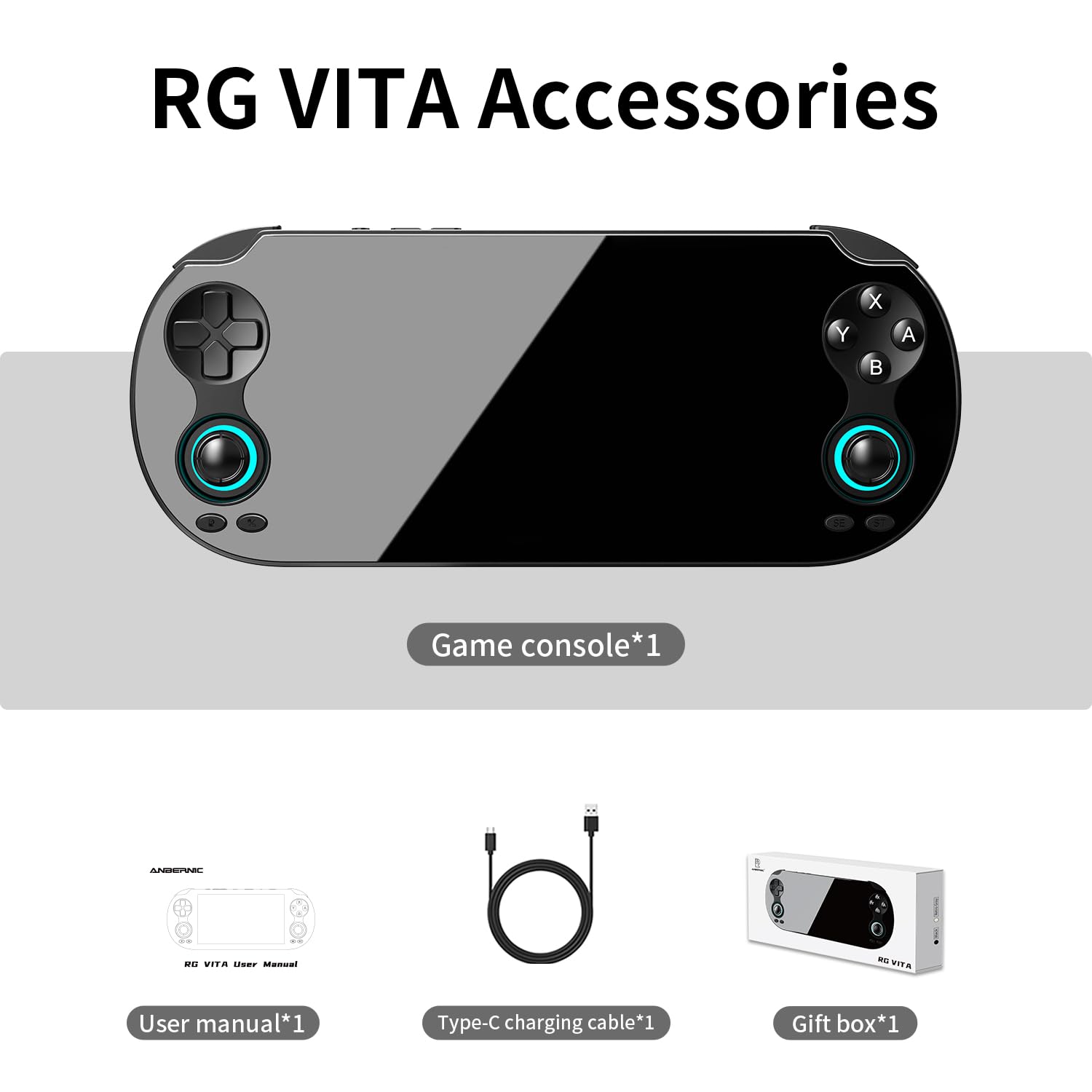 RG Vita Retro Handheld Game Console, Android 12 Portable Gaming Console with 5.46" IPS Touch Screen, No Game, Multi-Emulator, Wireless Screen Mirroring, Ideal for Home & Outdoor Entertainment (Black)