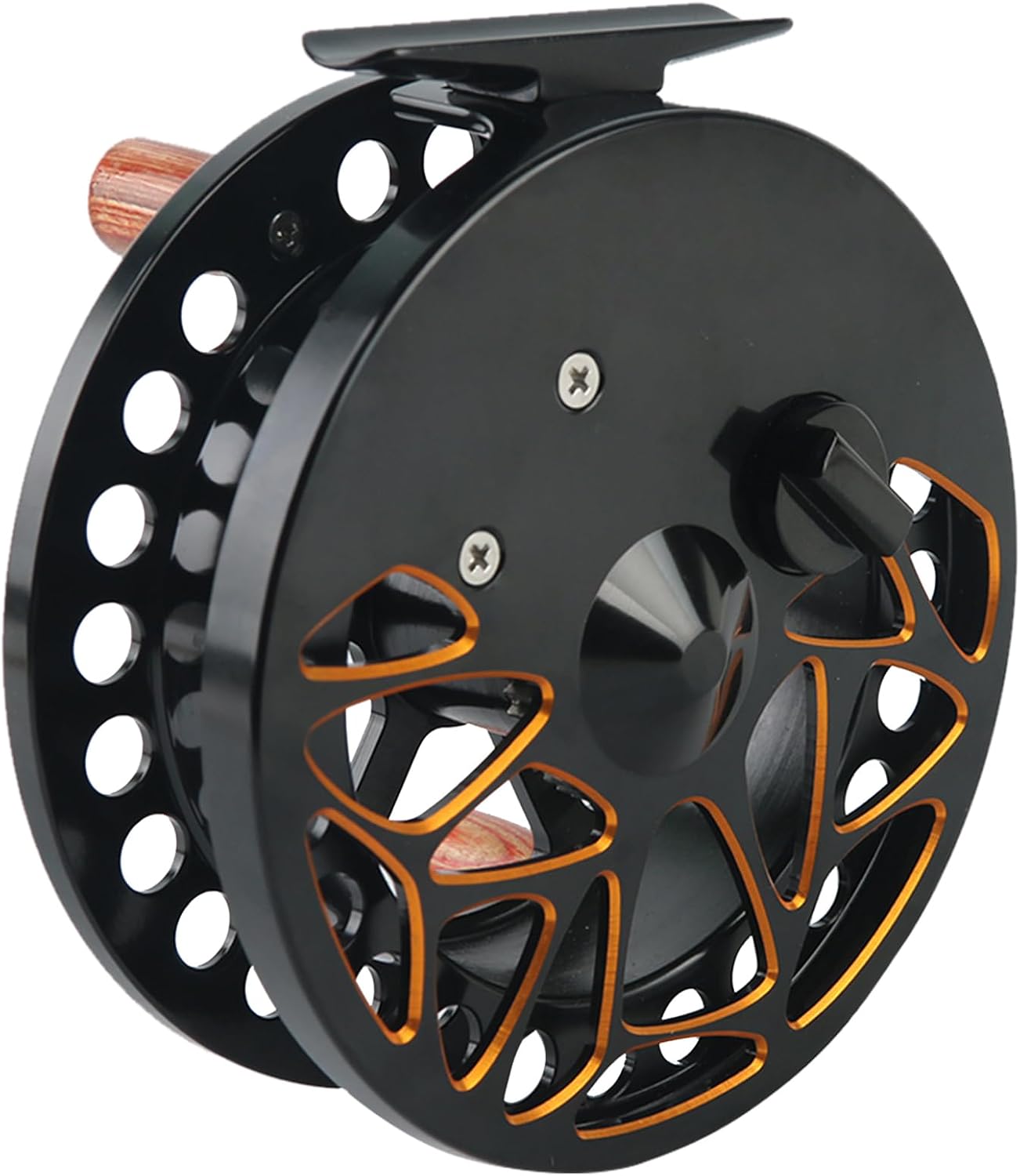Maxcatch Center Pin Floating Fishing Reel Aluminum CNC Machined Centerpin Reel 4 1/2 INCH 110MM (Black)
