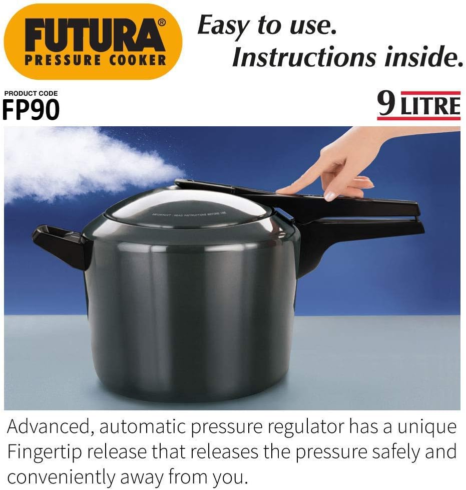 Hawkins Futura 5 Litre Pressure Cooker, Hard Anodised Inner Lid Pressure Cooker, Pan Cooker, Black (FP50)