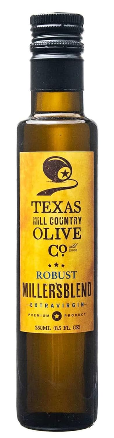 Texas Hill Country Olive Co Terra Verde Extra Virgin Olive Oil - Cold Pressed EVOO Gourmet Olive Oil - Rich & Fruity - Perfect for Finishing & Dressing - Award Winning & Made in Texas (8.5 oz)