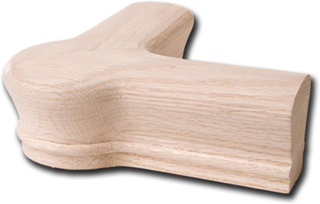 Red Oak 6010-8E 2-1/4 inch Width x 2-3/8 inch Tall Traditional Style Straight Wood Handrail for Stair Remodeling 8 feet Long