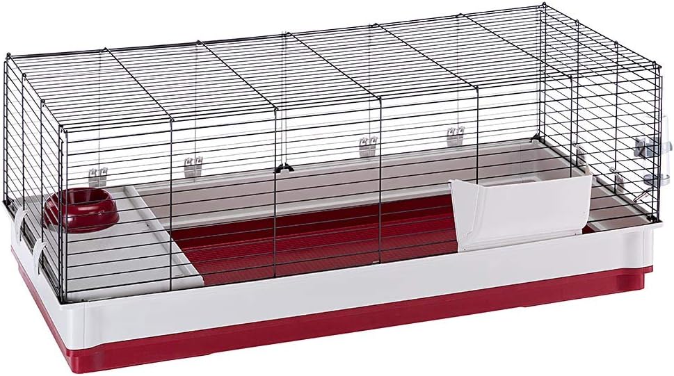Ferplast Krolik Green Rabbit Cage Deluxe | Rabbit Cage Includes All Accessories & Measures 39.4L x 23.6W x 19.7H & Includes All Accessories | 1-Year Manufacturer's Warranty