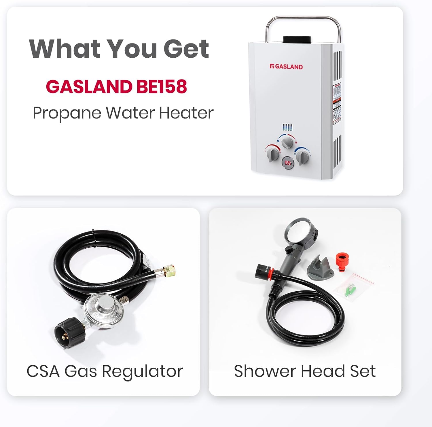 GASLAND BE158L Tankless Water Heater Propane | CSA Certified | 6L 1.58 GPM