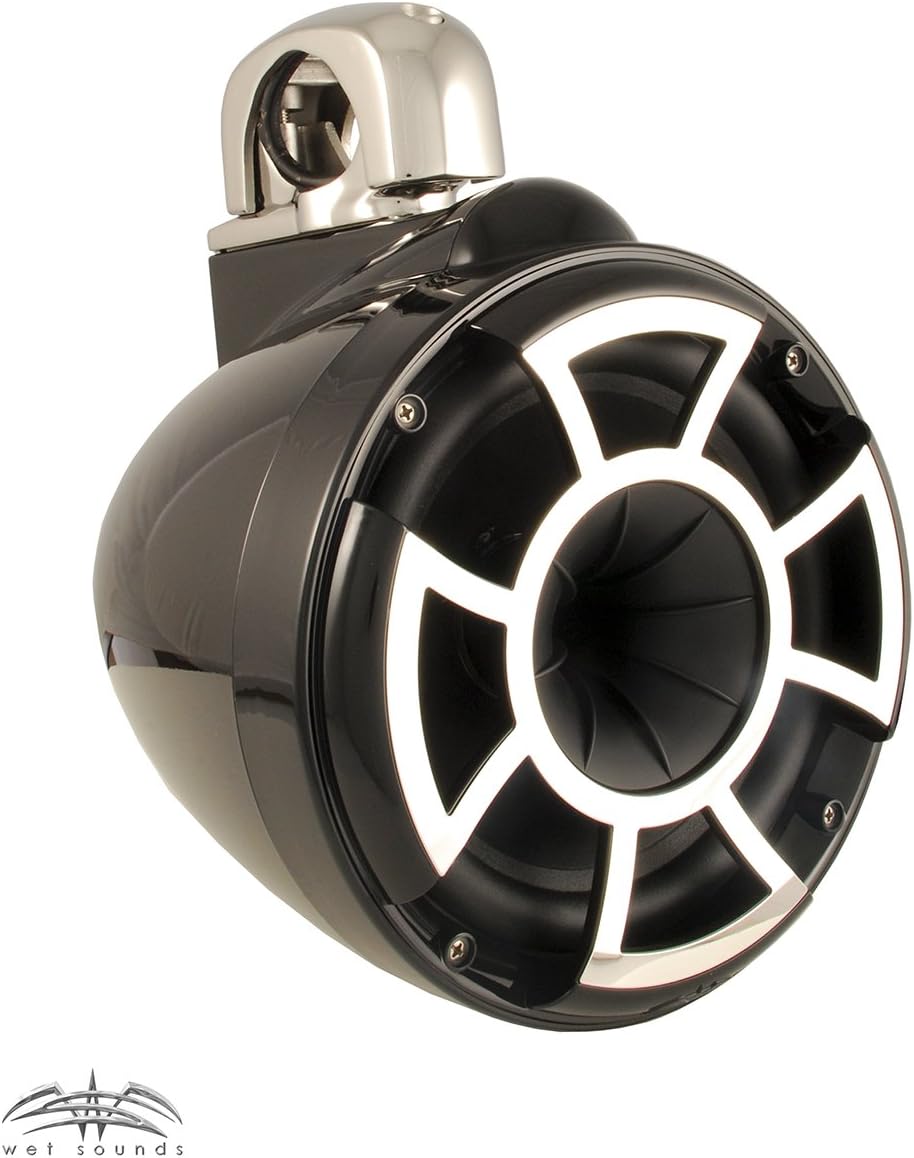 Wet Sounds Revolution Series 8 inch EFG HLCD Tower Speakers - Black w/ Fixed Clamp