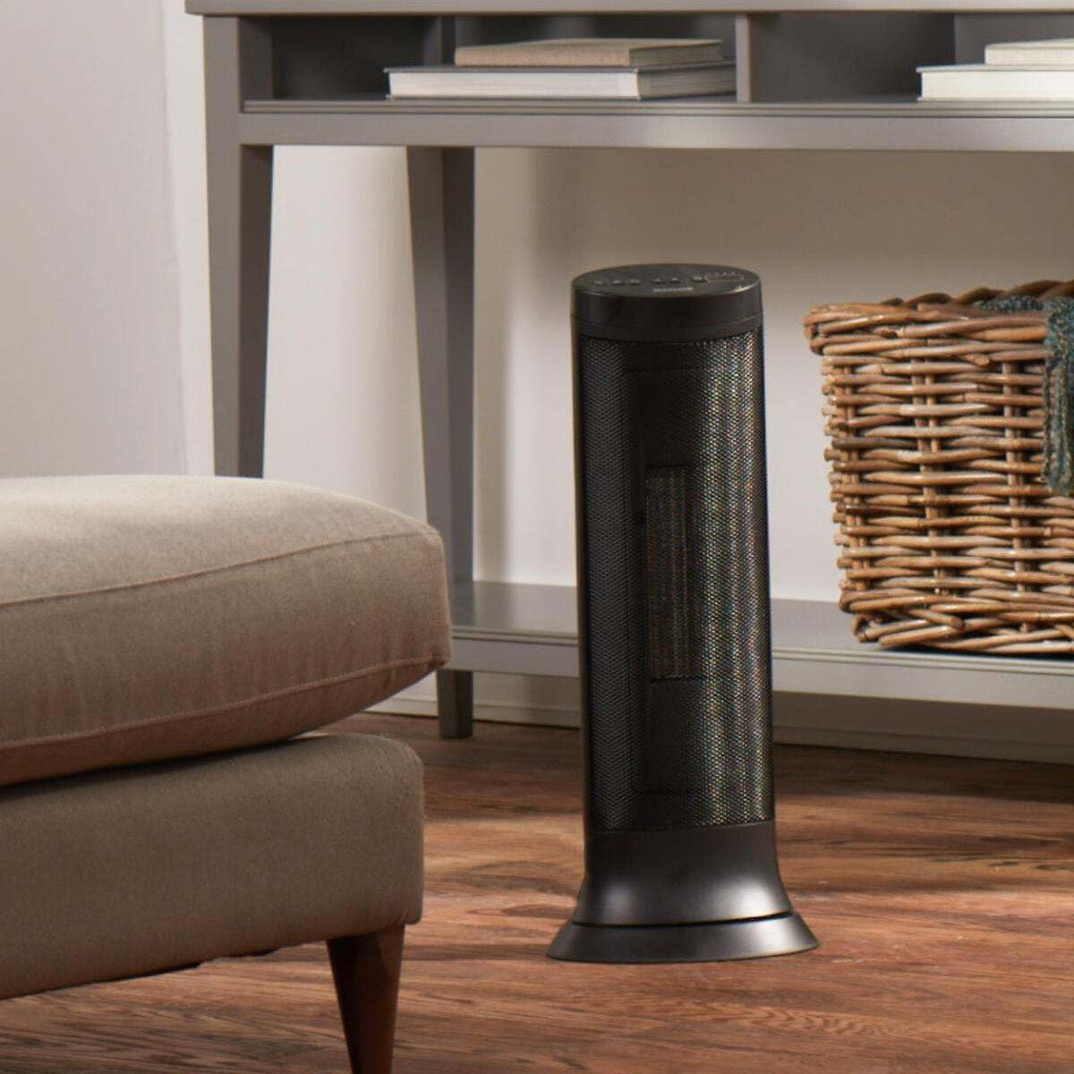 Honeywell Slim Ceramic Tower Heater, Small Room, Black – Easy to Use – Slim Space Heater with Two Heat Settings | Easy to Use – Slim Space Heater with Two Heat Settings