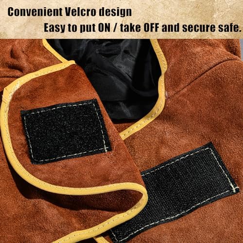Welding Hood - Leather Welder Cap with Neck Shoulder Drape - Full Cover
