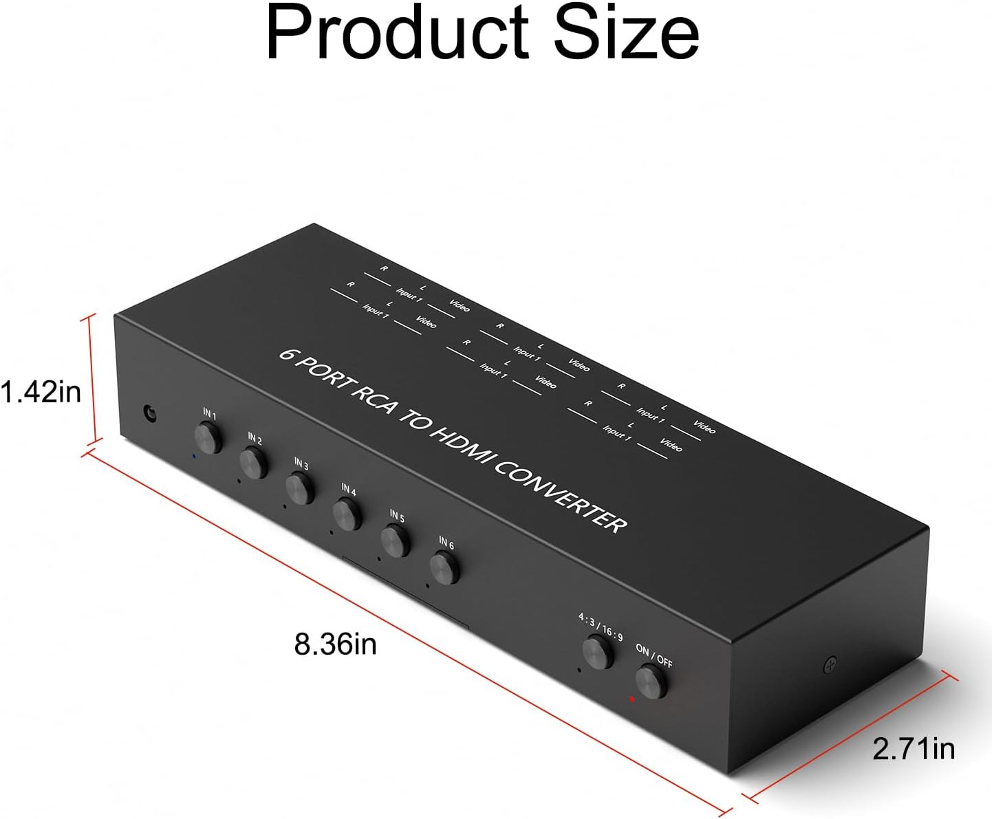 4Port AV to HDMI Converter, 4Port AV to HDMI Switcher with IR Remote