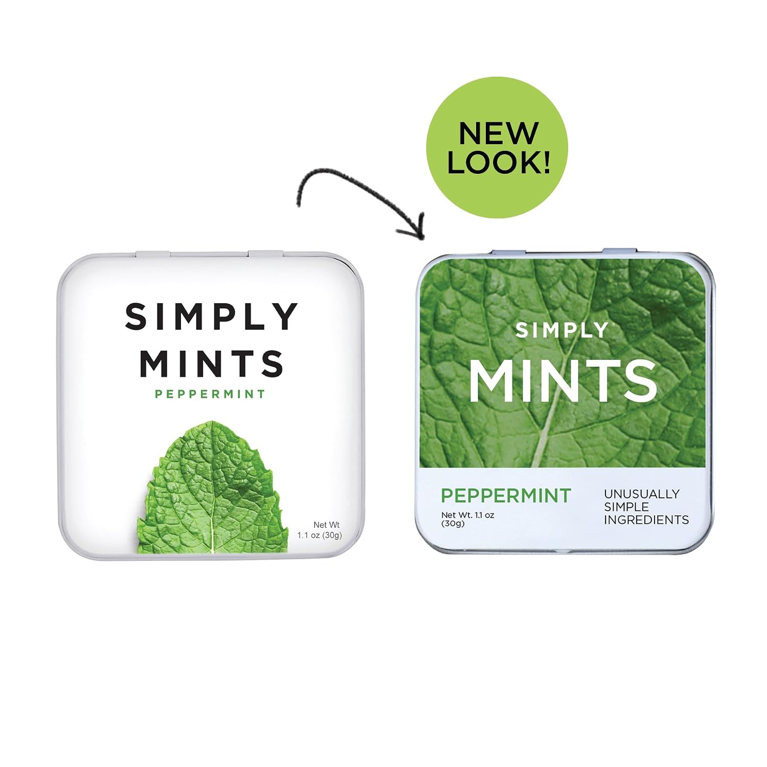 SIMPLY MINTS Natural Peppermint Breath Mints, 6 Pack (180 Pieces), Made With Real Peppermint Oil | Aspartame-Free, Sorbitol-Free, Xylitol-Free, Vegan, Kosher, Non-GMO