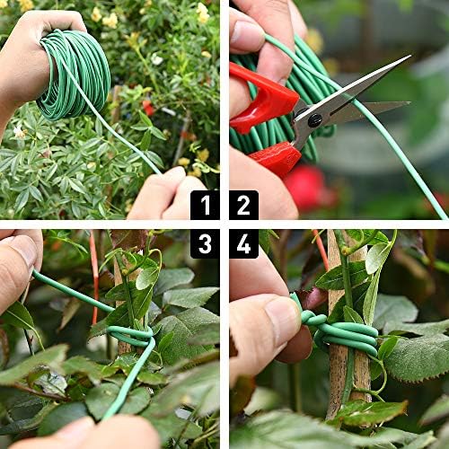 Plant Ties - 32.8ft Soft Twist Ties Green TPR Garden Ties Supply, for Supporting Plants Tomatoes Office Home Organizing