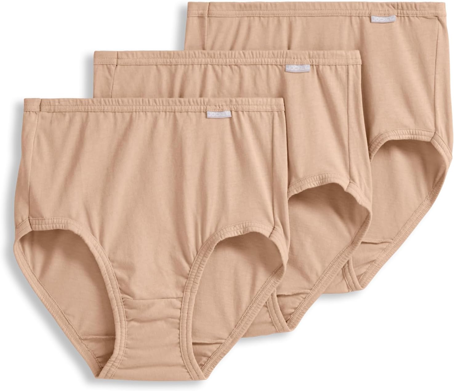 Jockey Women's Underwear 100% Cotton Elance Brief - 3 Pack