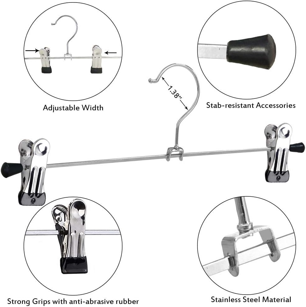 NORTHERN BROTHERS Pants Hangers with Clips, Heavy Duty 20 Pack