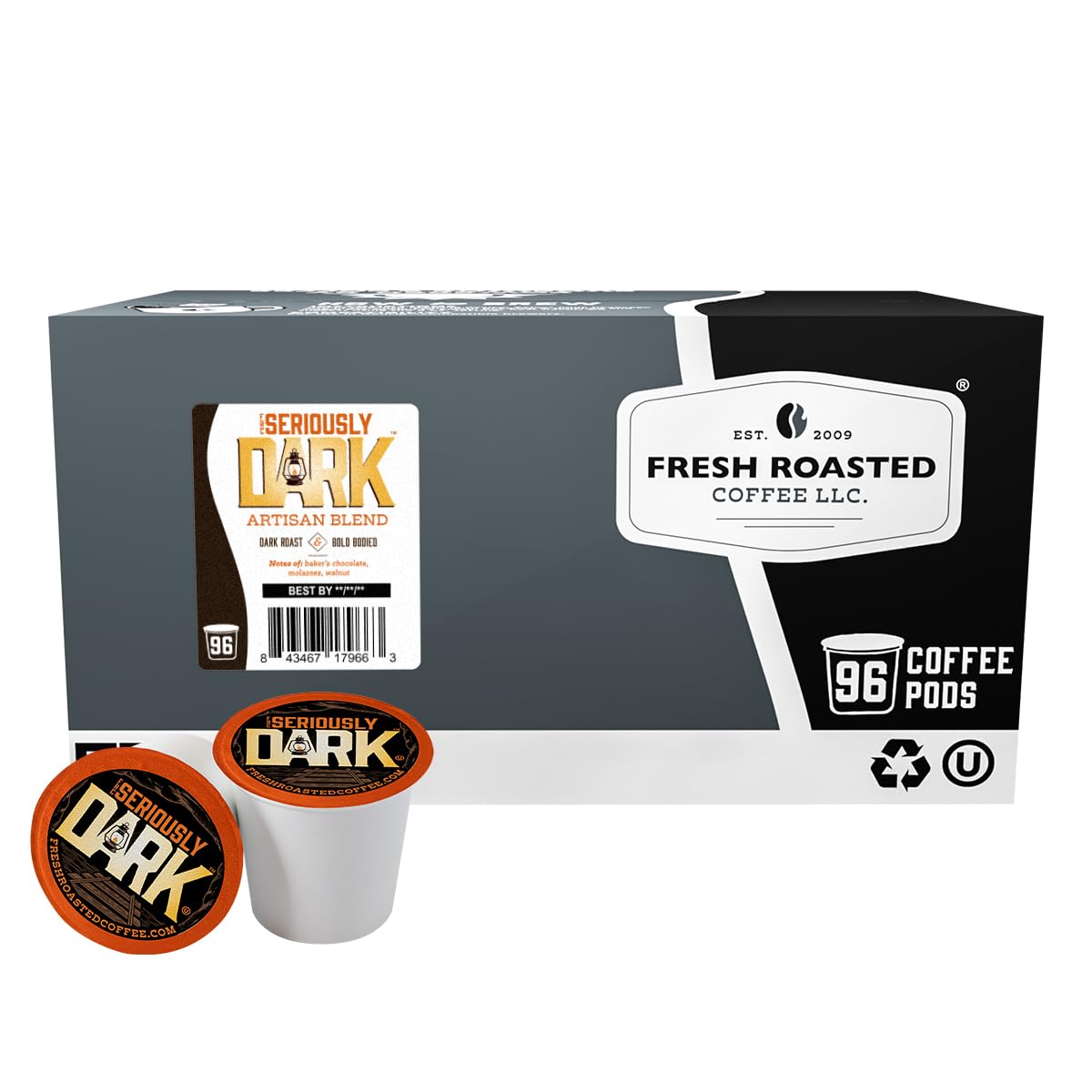 Fresh Roasted Coffee, Organic Colombian K-Cup Pods for Keurig Brewers, Medium Roast, USDA Organic, Kosher, 24 Count (Pack of 3)