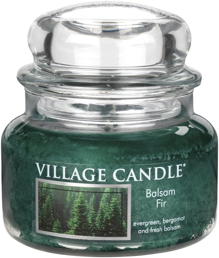 Village Candle Christmas Tree Large Glass Apothecary Jar Scented Candle, 26 oz, Green