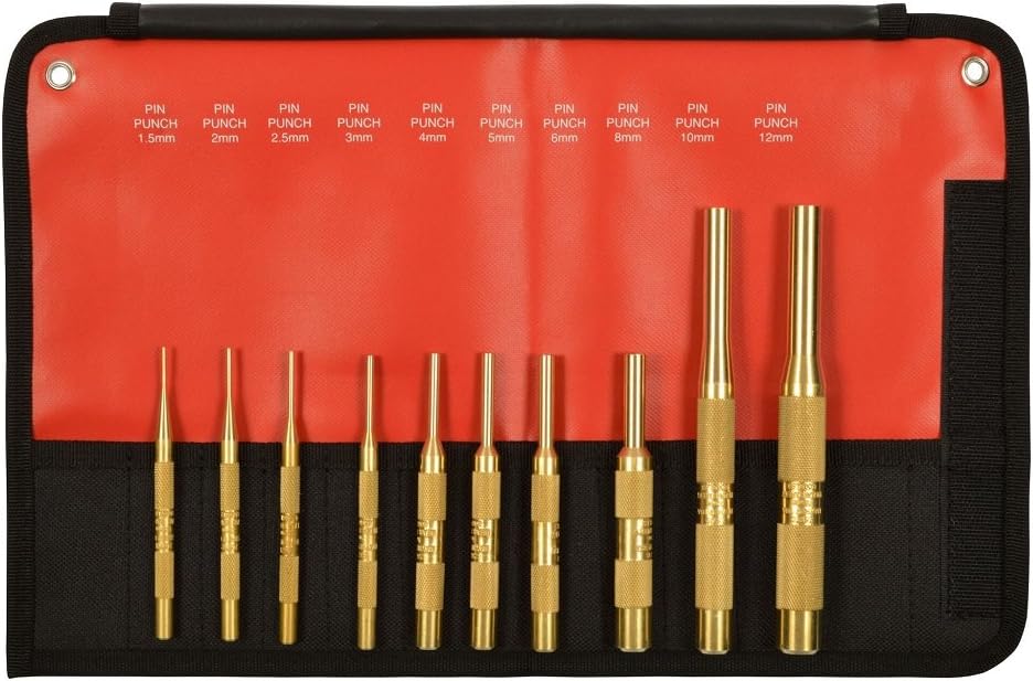Mayhew Tools 67008 Brass Pin Punch, 12-Piece Set
