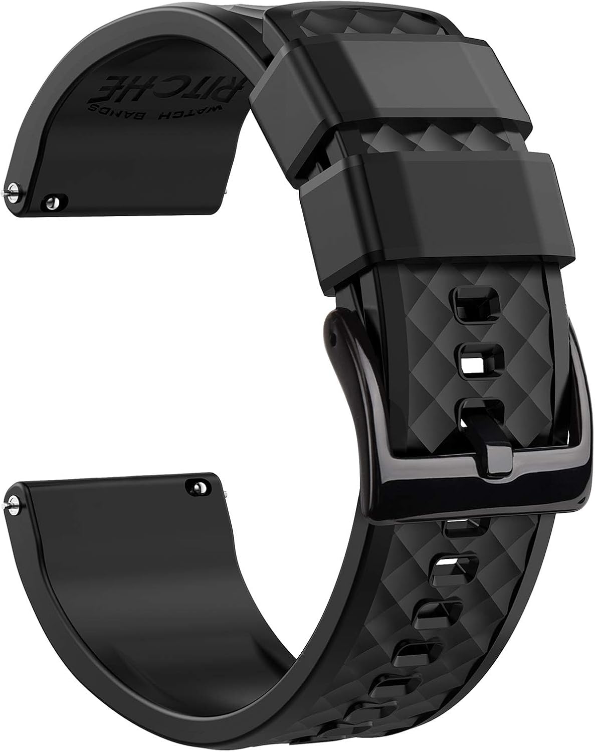 Ritche Christmas Gift Silicone Watch Bands 18mm 20mm 22mm 24mm Quick Release Rubber Watch Bands for Men, White Elephant Gifts