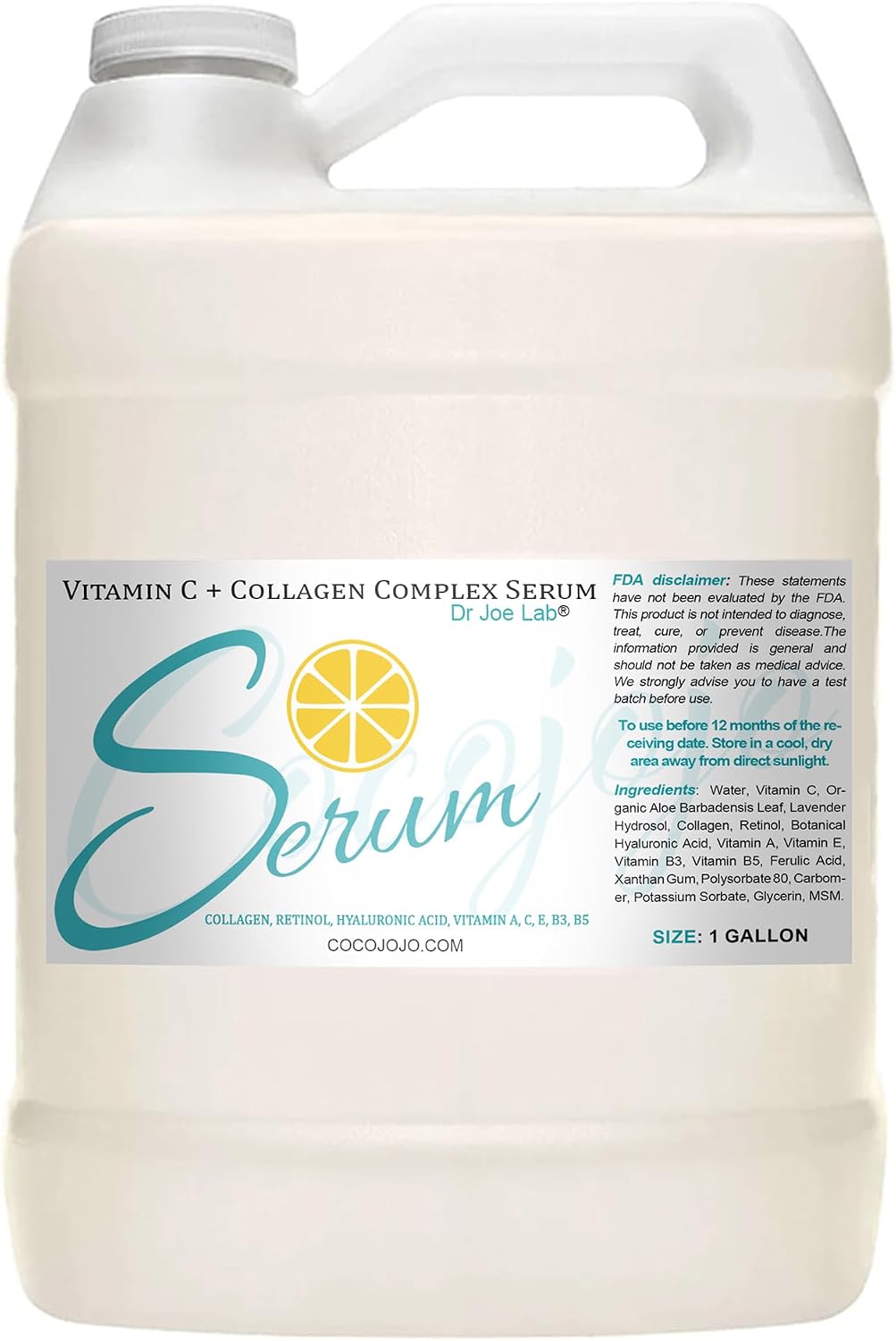 Dr Joe Lab #1 Vitamin C & Collagen Complex Serum Bulk - Multiple Purposes Face Skin Ultra Hydrating Rejuvenating Instant Moisturizer COCOJOJO (4 oz)