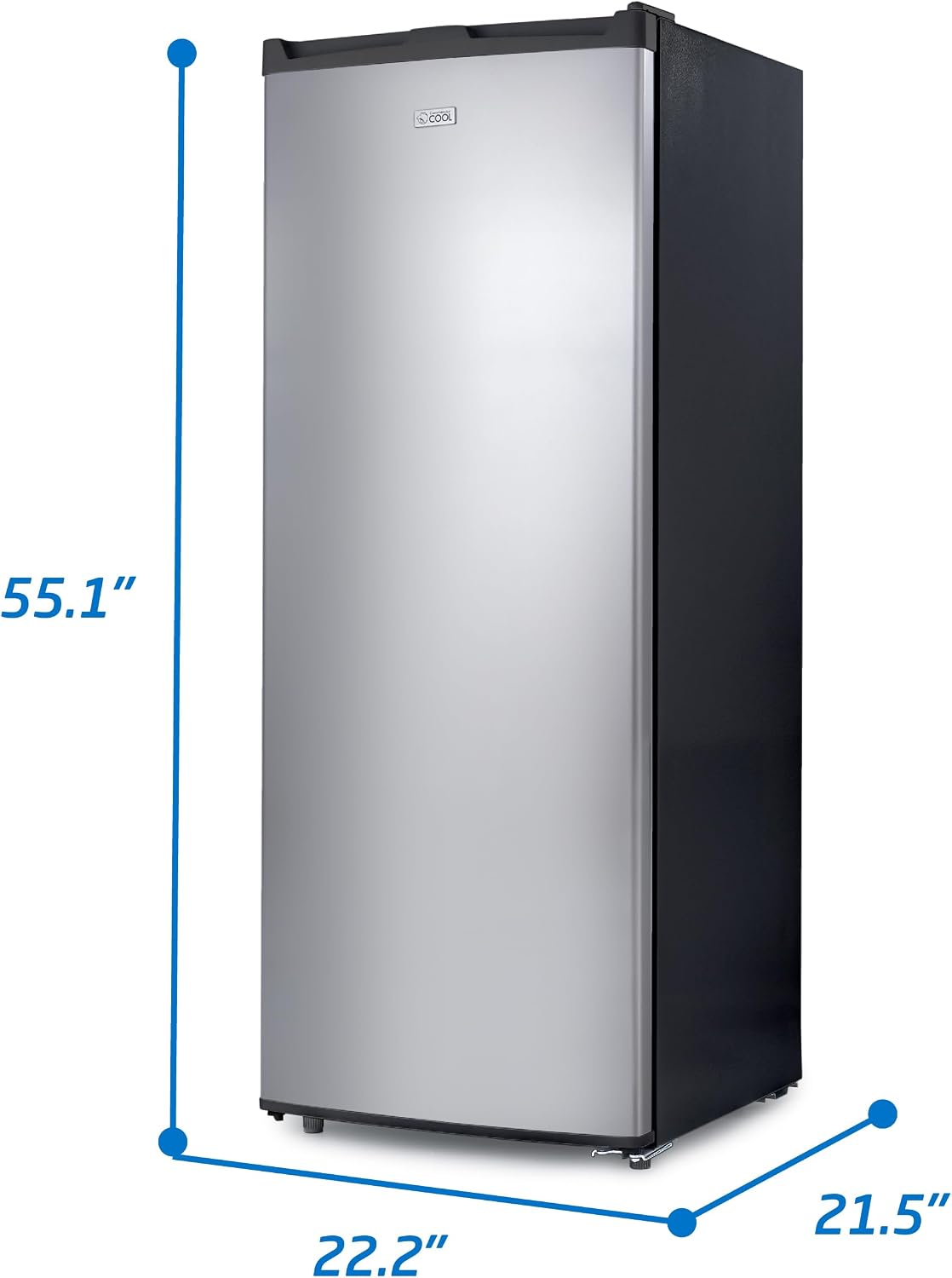 Commercial Cool Upright Freezer, Stand Up Freezer 5 Cu Ft with Reversible Door, White