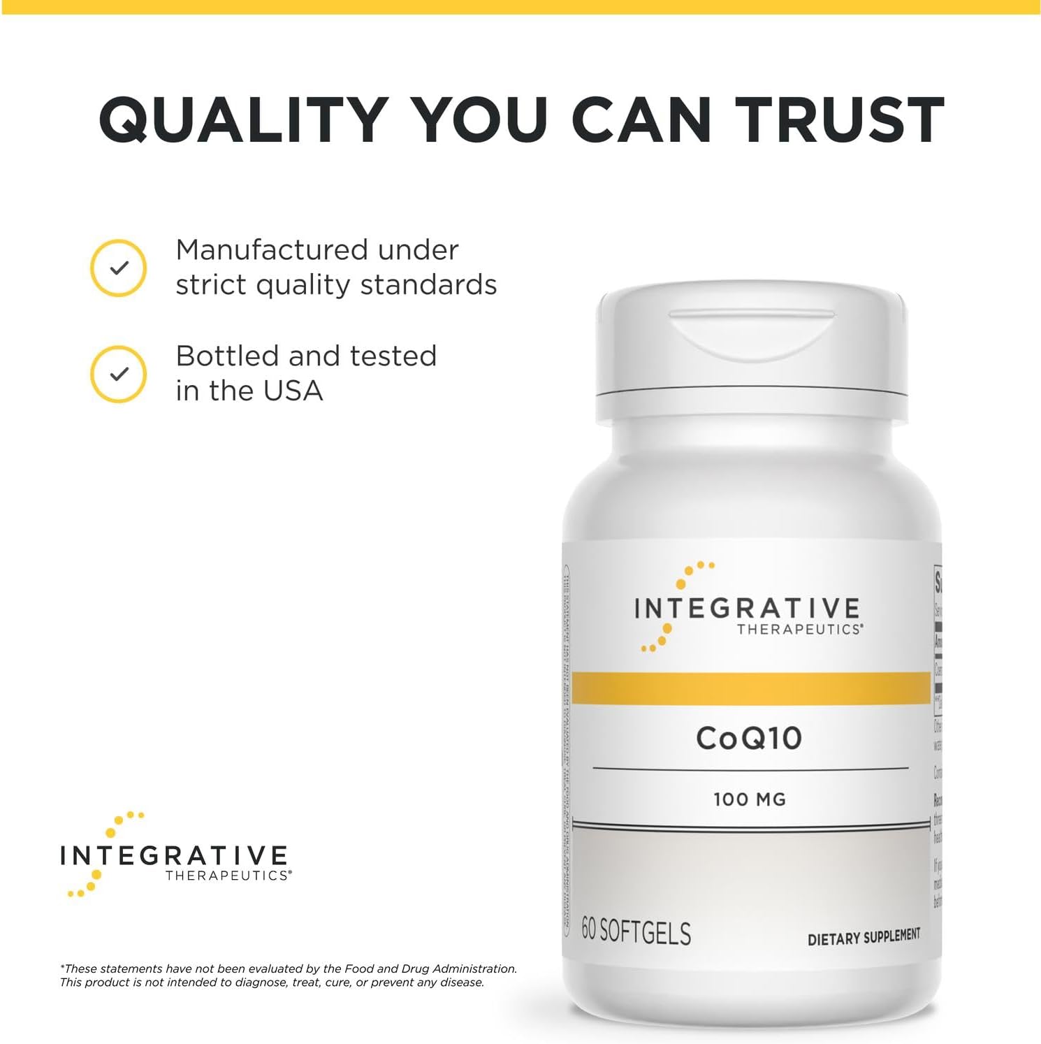 Integrative Therapeutics CoQ10 (100mg) - Cellular Energy, Heart & Brain Health Support Supplement for Adults* - 60 Softgels (60 Servings)