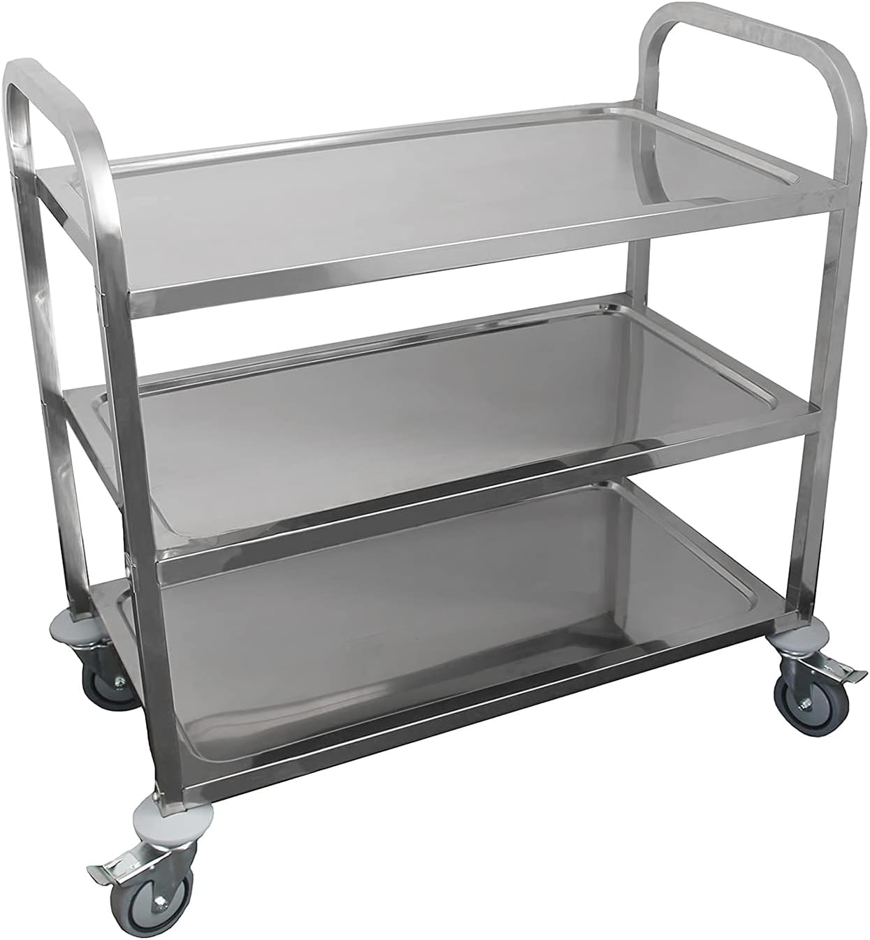 Medium 3 Shelf Heavy Duty Utility Cart on Wheels | 34 in. Long x 18 in. Wide