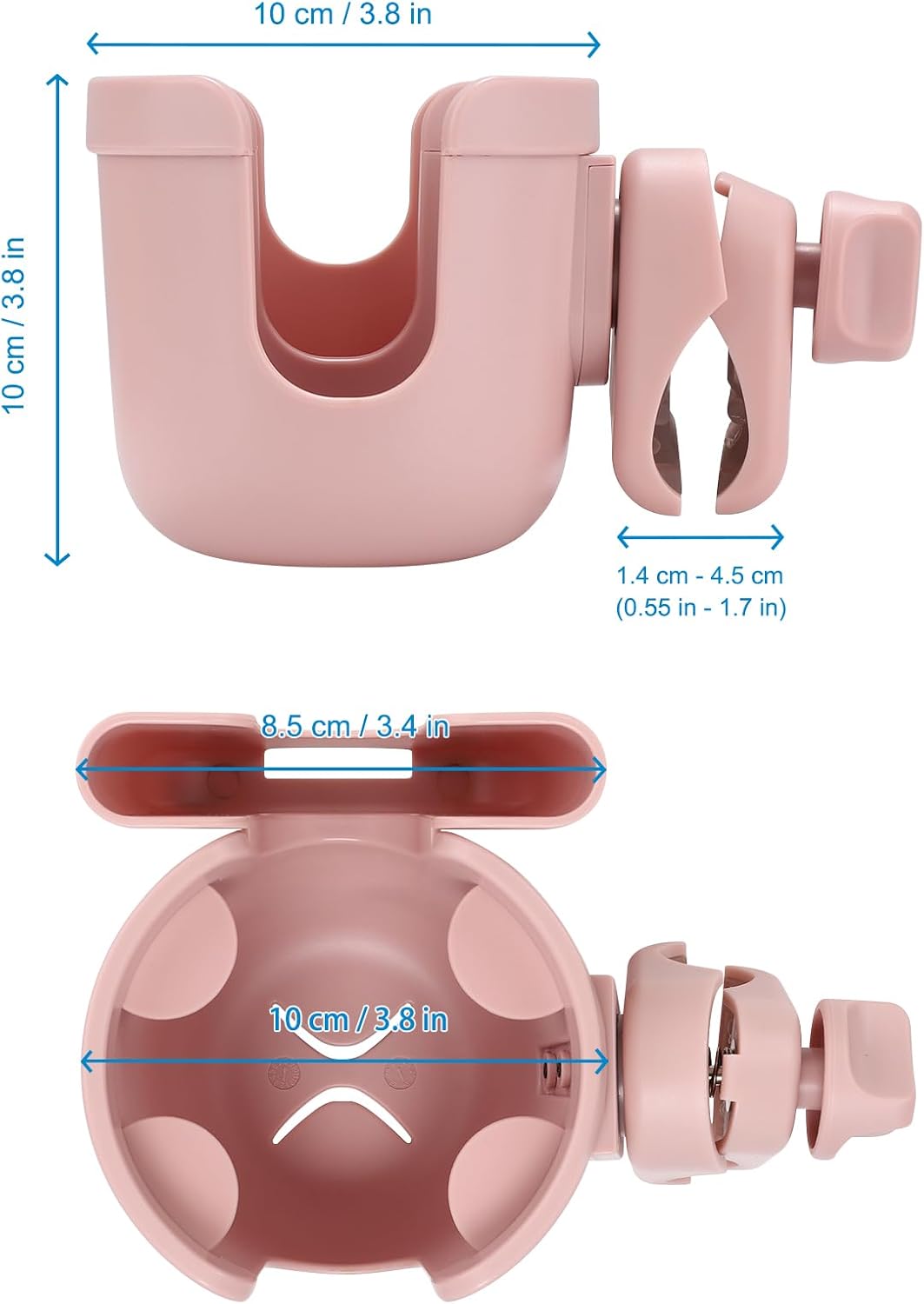 Accmor Stroller Cup Holder with Phone Holder, Bike Cup Holder, Universal Cup Holder for Uppababy Nuna Strollers, 2-in-1 Drinks Holder for Walker