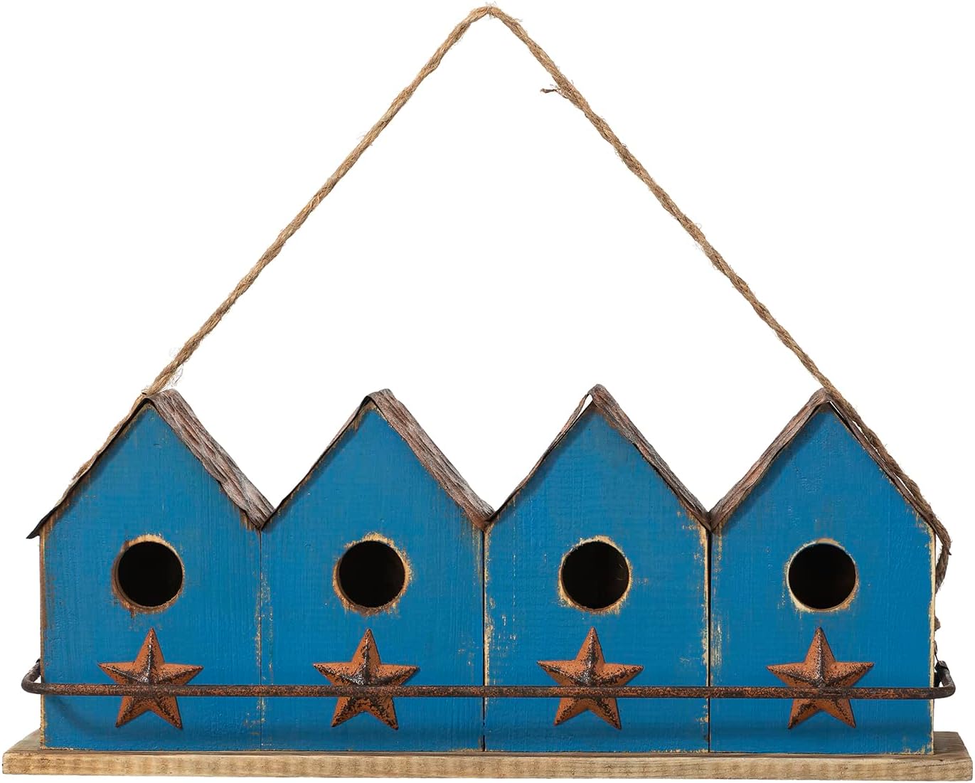 Glitzhome Bird Houses for Outside,10" H Rustic Wooden Bird House Garden Distressed Decorative Birdhouse for Outdoors, Hanging Birdhouse for Bluebird Hummingbird Wren Finch Cardinals Cedar