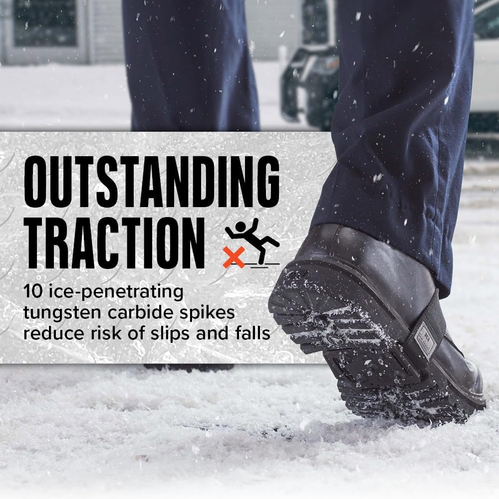 K1 Mid-Sole Ice Cleats for Men & Women - Rotatable Traction Aids For Winter Snow - Hi Vis - Low Profile