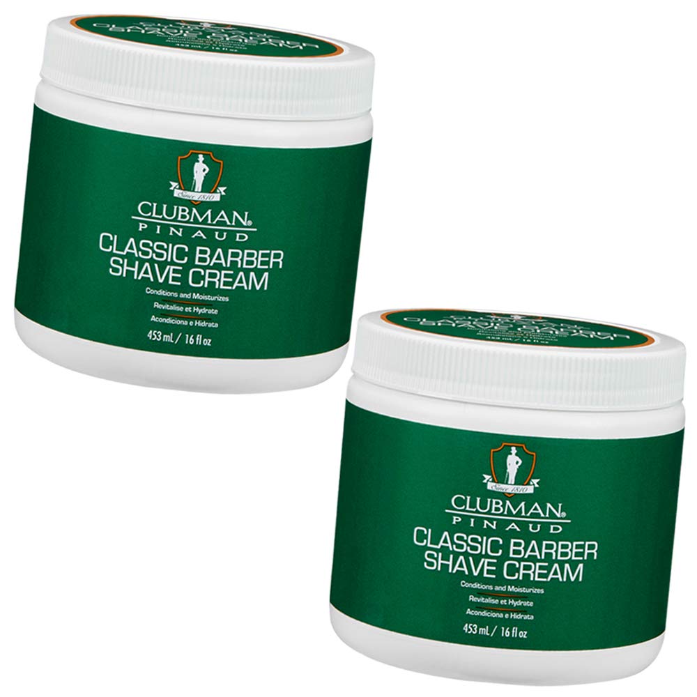 Clubman Pinaud Classic Barber Shave Cream, Moisturizing and Conditioning for Smooth Shave, Professional Quality for All Beard Types, 16 Fl Oz, 1-Pack