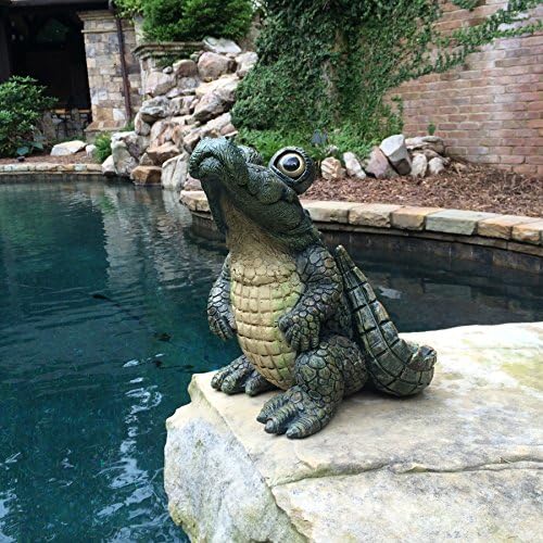 Toad Hollow Extra Large Standing Gator Home & Garden Alligator Statue 15.5" H