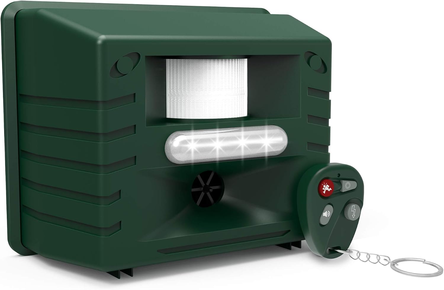 ASPECTEK Yard Sentinel Ultrasonic Animal Repeller with Strobe Light, 3 Mode Protection, Motion Sensor, Deterrent for Deer, Raccoons, Squirrels and Opossums AC and Battery Powered - 1 Pack