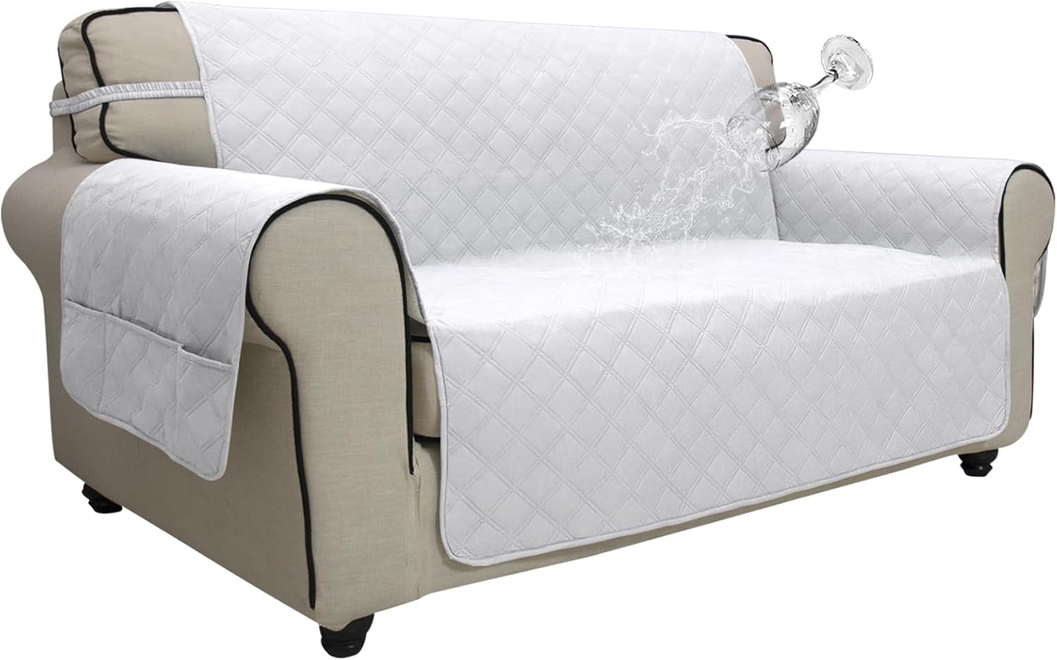 Easy-Going Waterproof Non-Slip Couch Cover, Small Recliner, Chocolate