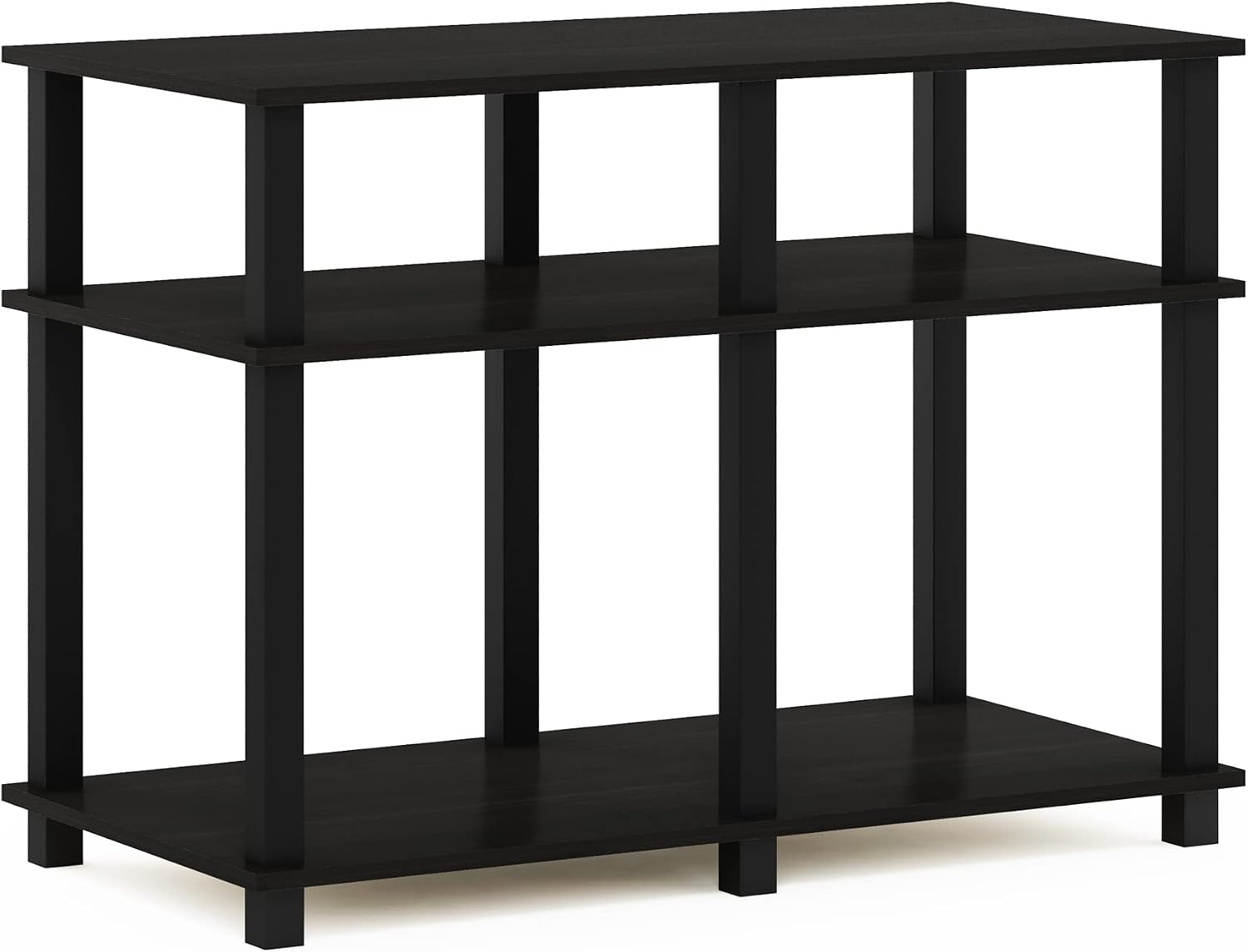 Furinno Turn-S-Tube No Tools 3-Tier Entertainment TV Stands, Dark Cherry and Black