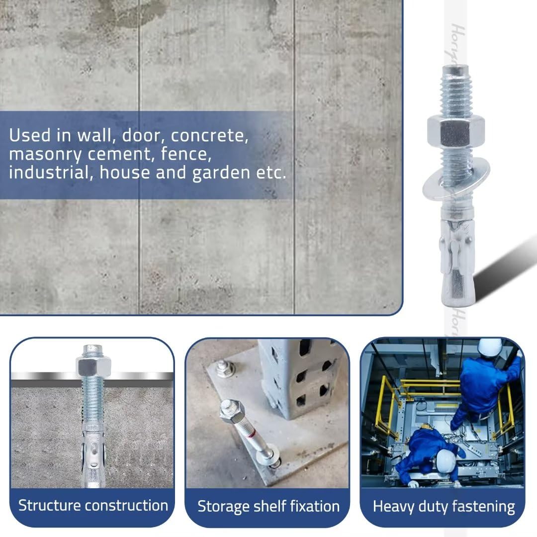 3/8 Concrete Anchors, Concrete Wall Anchors, Metal Wedge Bolts