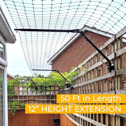 PURR…FECT Fence Conversion System for Cats - Cat-Proof Steel Toppers for Existing Outdoor Fencing, Containment Barrier For Wood, Chain Link, Metal