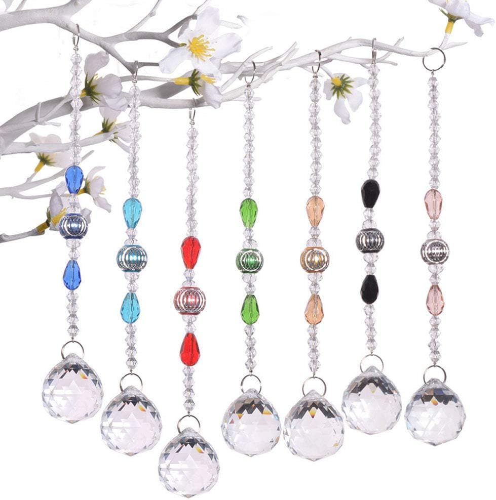 12 Pcs Crystal Ball Prism Suncatcher 30mm Rainbow Pendants Maker | Clear Glass Crystal Ball Prism, Hanging Crystals Prisms for Windows, for Feng Shui