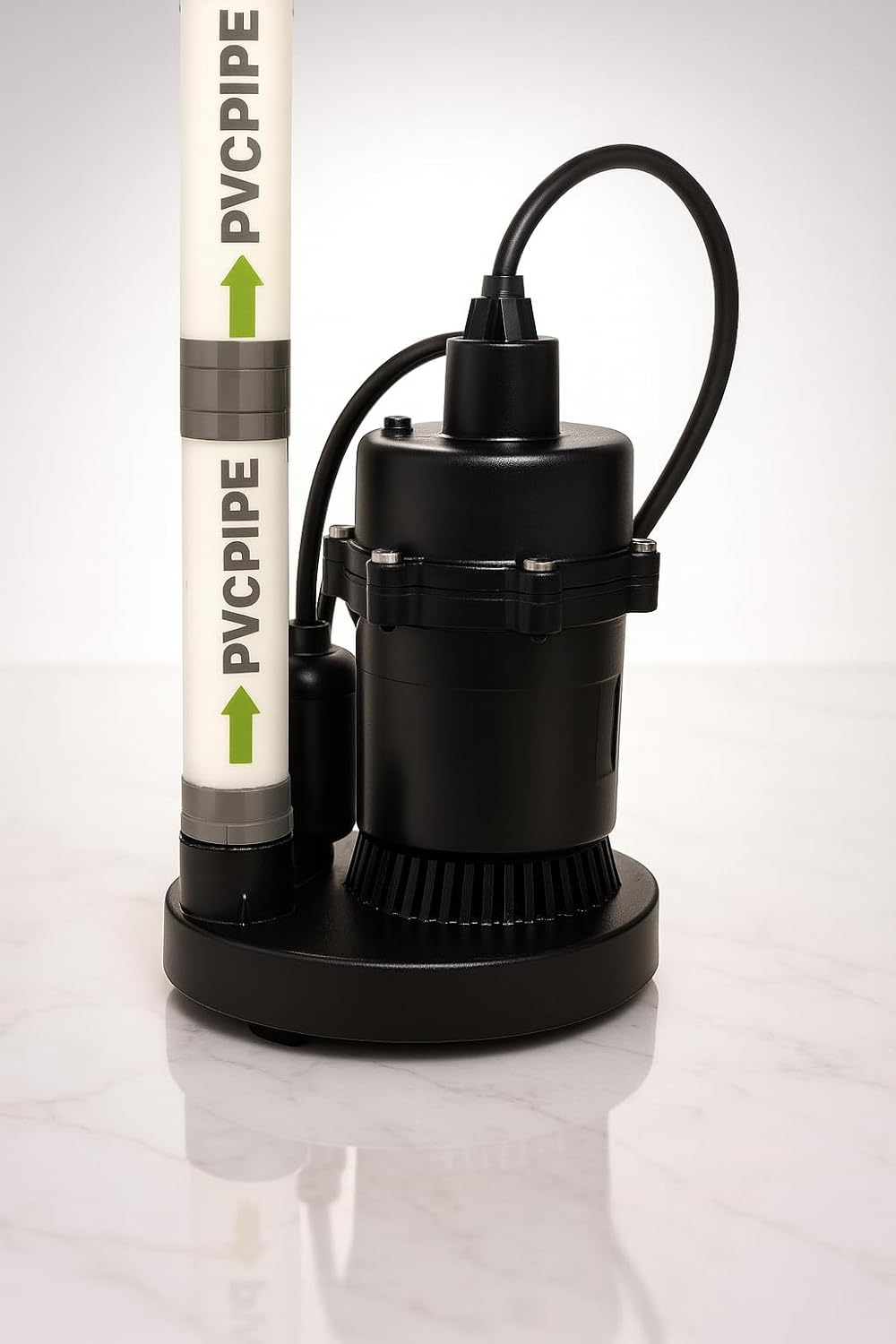 1/4 HP Submersible Sump Pump with 3000 GPH Flow Rate, 22 Ft. Head Lift, 1-1/2 in. NPT Discharge, Cast Metal Housing, Tether Float Switch