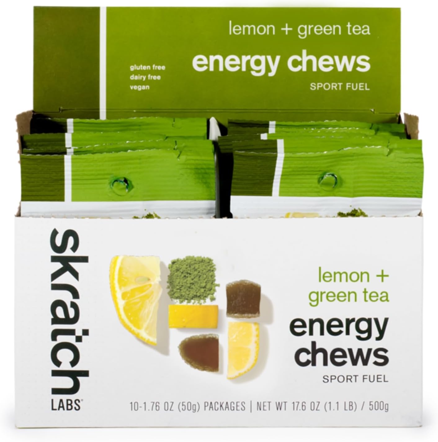 Skratch Labs Energy Chews, Caffeinated Sour Cherry, 10 Pack